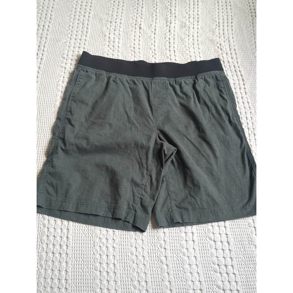 Prana Vaha Hemp Shorts Size XL Men's Blue Black 36" Waist 10" Inseam
